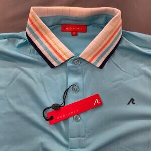 Redvanly Shirt Mens M Mael Polo Teal Golf PUREpoly 4 Way Stretch Casual Preppy